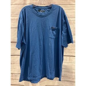 Greg Norman Mens Blue 100% Cotton Short Sleeve Pocket T-Shirt Shark Logo XXL